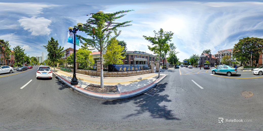HDR city road traffic panorama texture