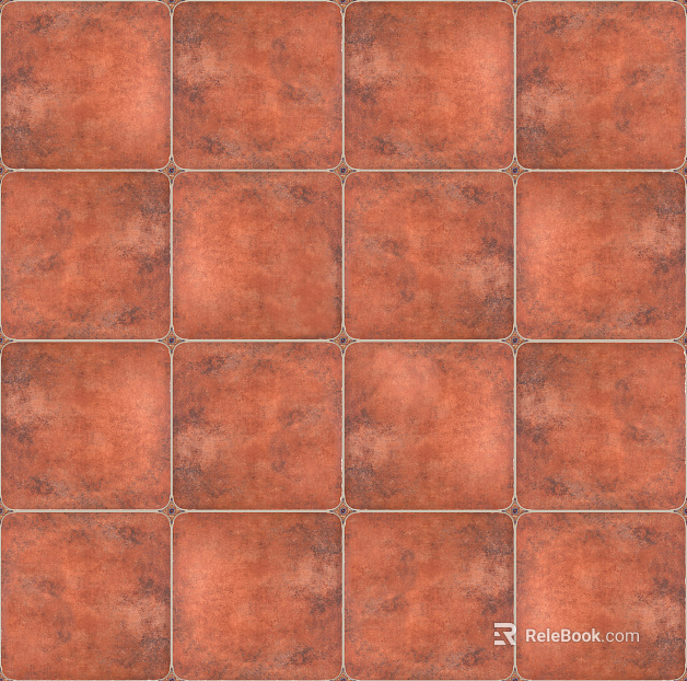 Antique Tile Brown Red Imitation Stone Floor Tile texture