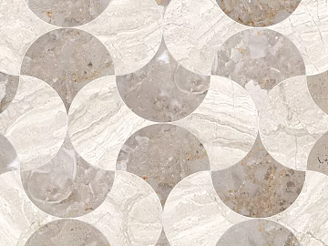 Mosaic floor tile mosaic marble curry curved toilet tile 3d model