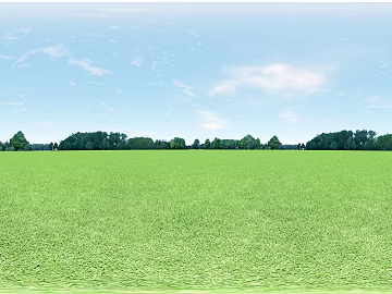 HDR panorama blue sky white clouds grass 3d model