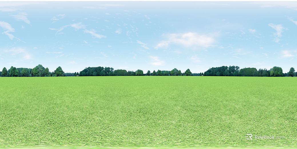 HDR panorama blue sky white clouds grass texture