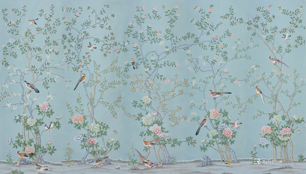 Chinese flower and bird painting texture