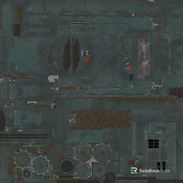 Industrial-style teal distressed metal panel texture