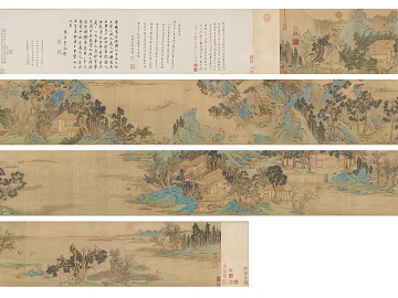 calligraphy and painting, ancient painting, song dynasty painting, post-chibi picture scroll texture (ID:ffach434450)