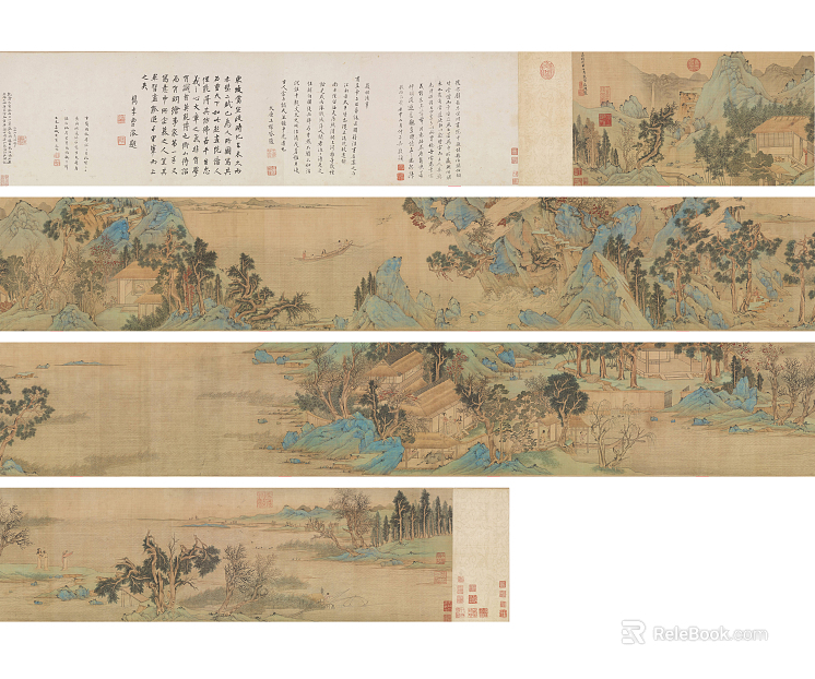 calligraphy and painting, ancient painting, song dynasty painting, post-chibi picture scroll texture