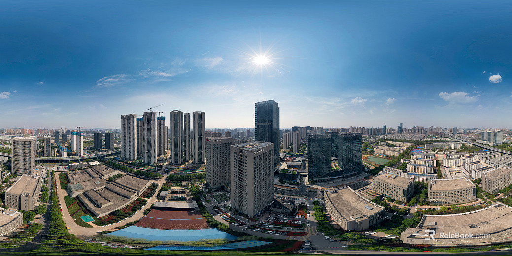HDR urban ecological greening panorama texture