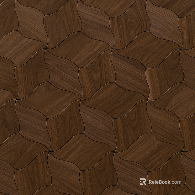Parquet wood floor dark wood floor parquet lotus leaf modeling texture