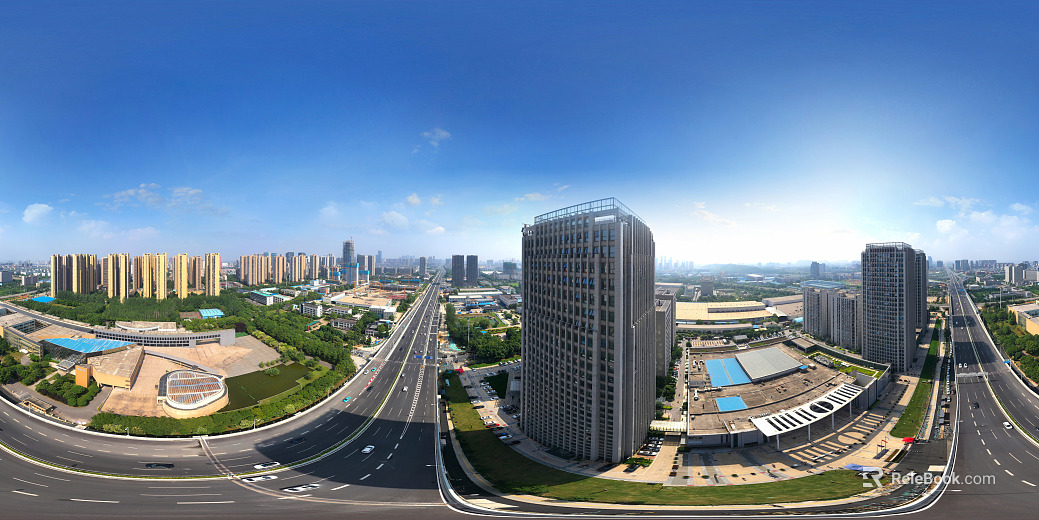 HDR city road traffic panorama texture