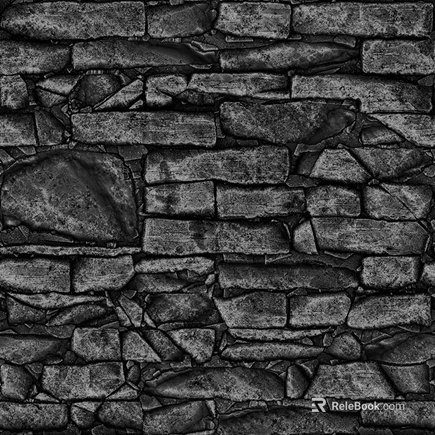Dark gray rubble brick wall wall decoration texture