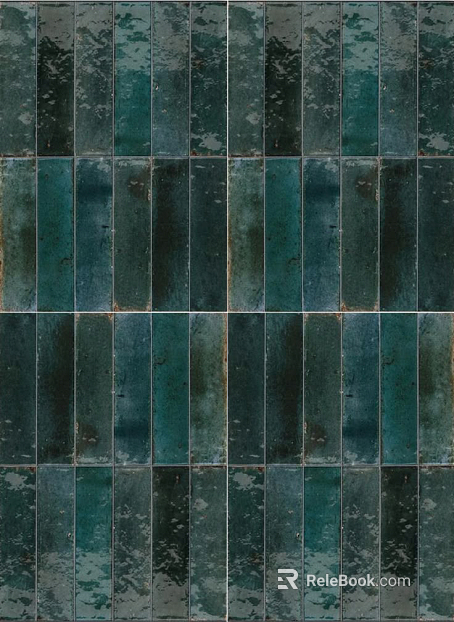 French Retro Middle Green Plain Wall Tiles Long Tiles texture
