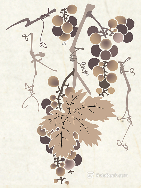 New Chinese ink plant decorative painting texture