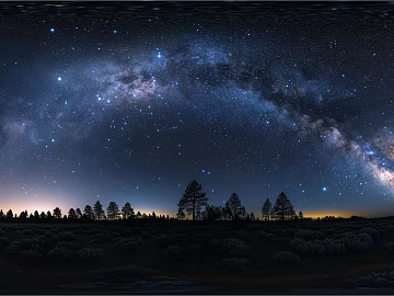 Outdoor Dusk Starry Sky Panorama HDR texture (ID:ffach904255)