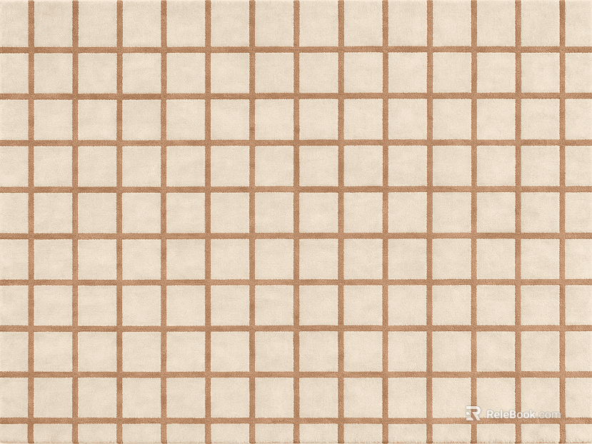 Light Beige Square-Grid Textured Rug texture