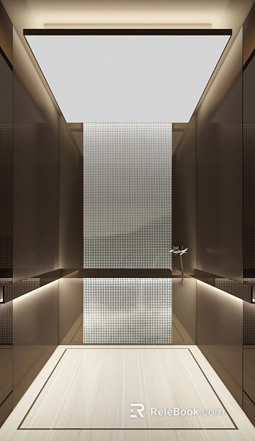 Light Luxury Light Brown Perforated Metal Elevator Interior texture