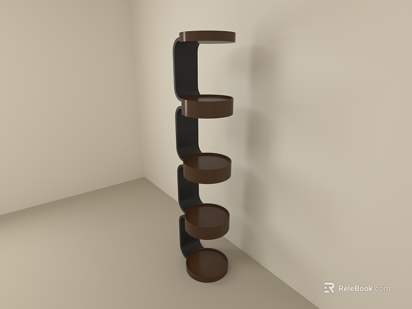 Dark brown black multi-layer wooden storage rack texture