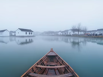 Jiangnan Watertown Small Bridge Boat Panoramic HDR texture (ID:ffach466315)