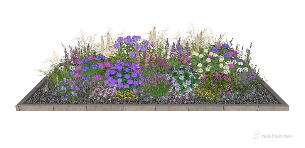 Mixed Color Flower Border Garden Planting texture