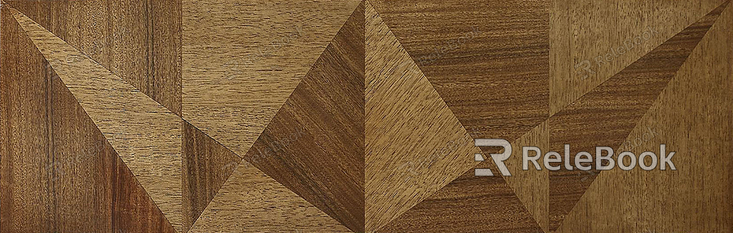 Wood parquet floor, featuring a classic herringbone pattern in rich, warm tones, creating an elegant and timeless look. The wood grains add texture and depth to the design.