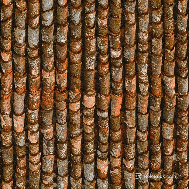 Retro red terracotta tile roof building materials texture