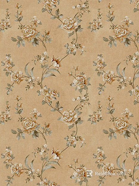 Vintage flower and bird wallpaper texture