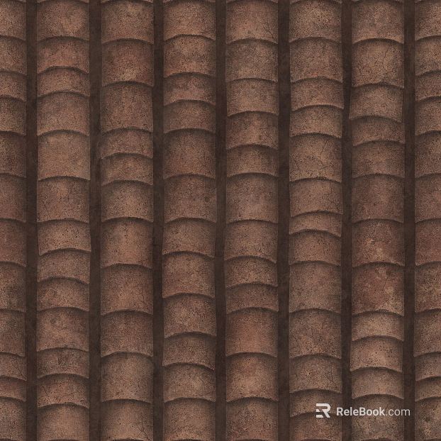 Red-brown antique tile roof tiles texture