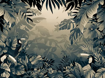 European Literary Plants Tropical Rainforest Wallpaper texture (ID:ffach974406)