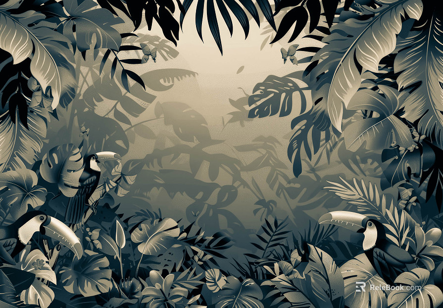 European Literary Plants Tropical Rainforest Wallpaper texture