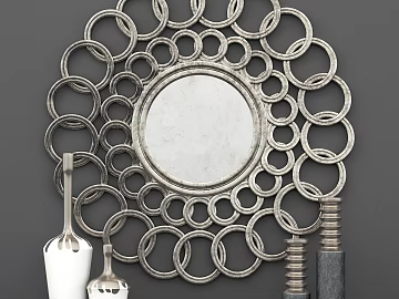 Old metal ring decorative mirror texture (ID:ffaeh168626)