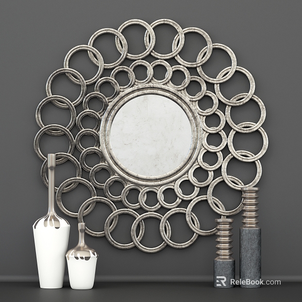 Old metal ring decorative mirror texture