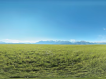 Blue Sky White Clouds Lawn Hillside HDR texture (ID:ffach820255)