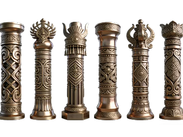 Bronze carved metal column building elements texture (ID:ffaeh135386)