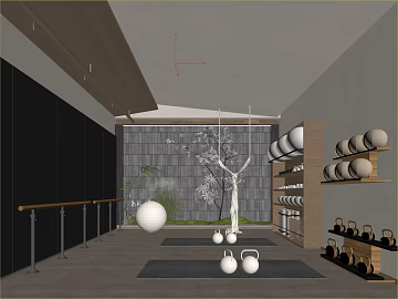 Modern gray cement floor fitness space texture (ID:ffaeh545084)