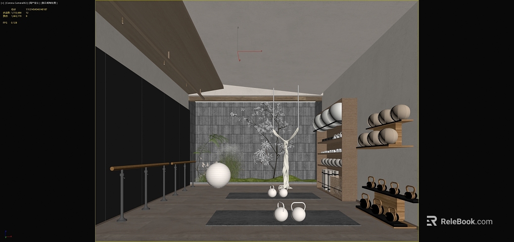 Modern gray cement floor fitness space texture