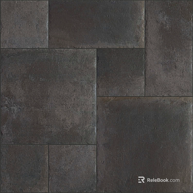 Dark gray cement brick kitchen floor tile texture