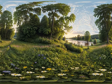 Outdoor Grassland Landscape Daytime Sunny Day HDR texture (ID:ffach061515)