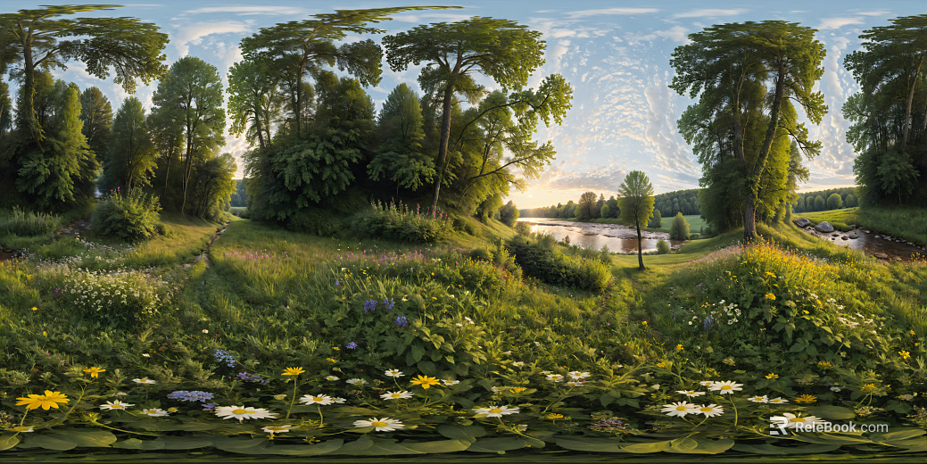 Outdoor Grassland Landscape Daytime Sunny Day HDR texture