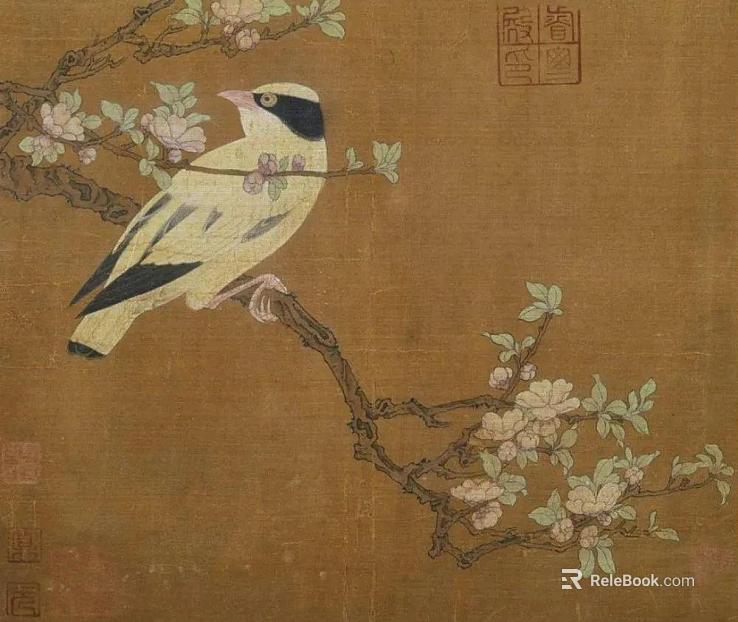 Chinese flower and bird painting texture