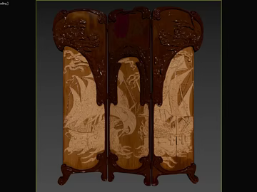 Chinese dark brown wood carved screen texture (ID:ffaeh995136)