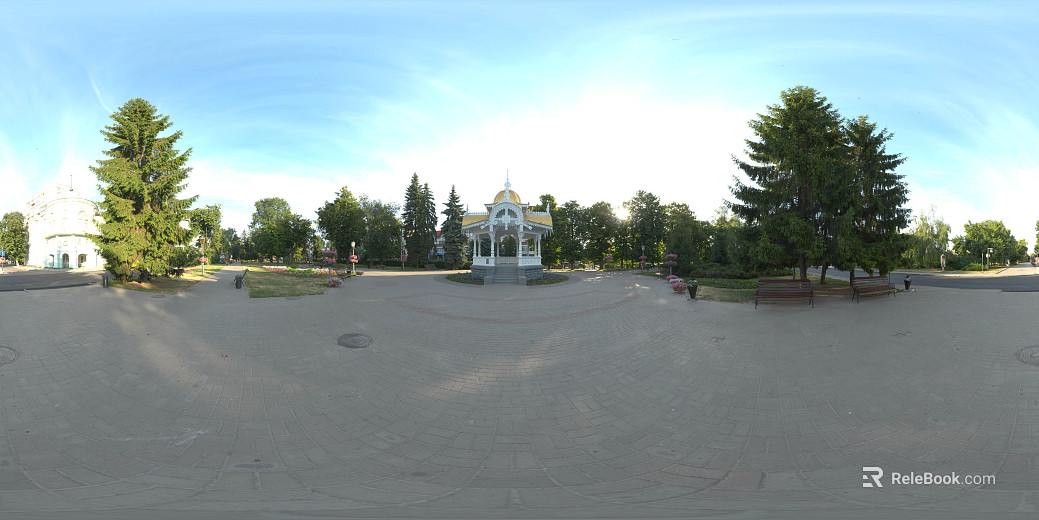 Park Plaza Gazebo Sunny Day Day HDR texture