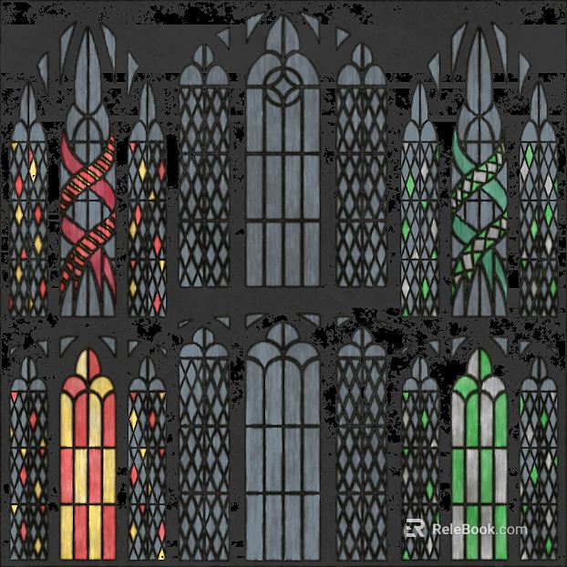Retro colored church window glass texture
