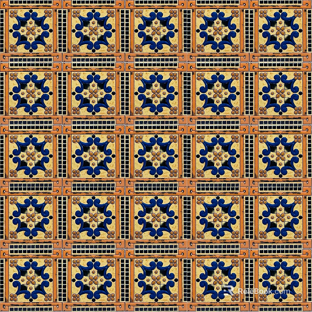 Retro Middle Antique Brick Artistic Retro Tiles texture