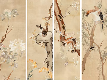 Chinese flower and bird painting texture (ID:ffach781346)