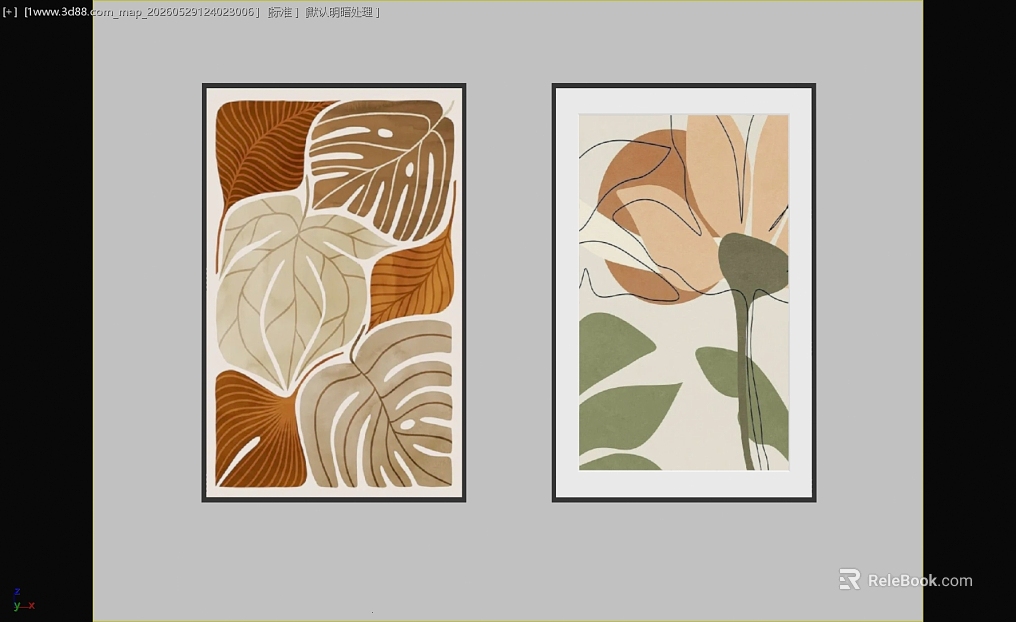 Morandi Color Plant Decorative Painting Living Room Hanging Painting texture