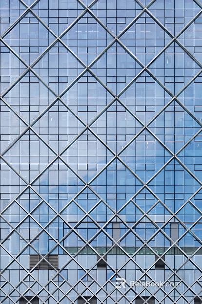Glass curtain wall building facade texture