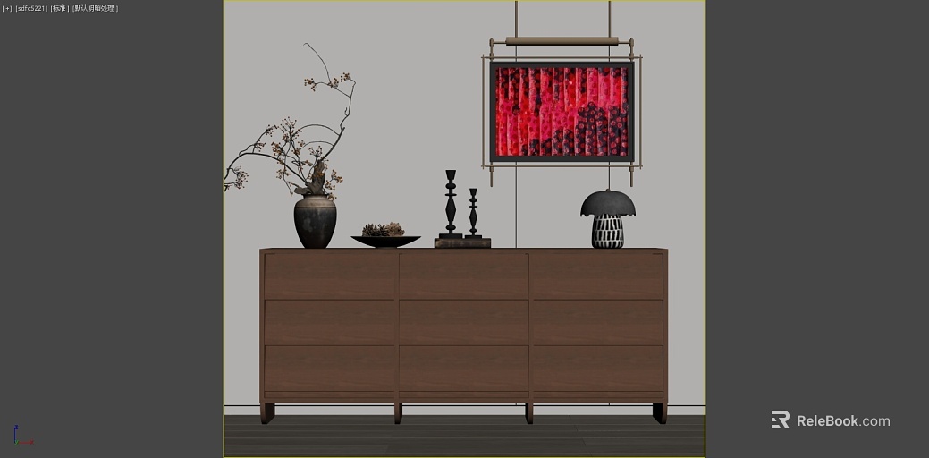 Silent Wind Brown Solid Wood Bucket Cabinet texture