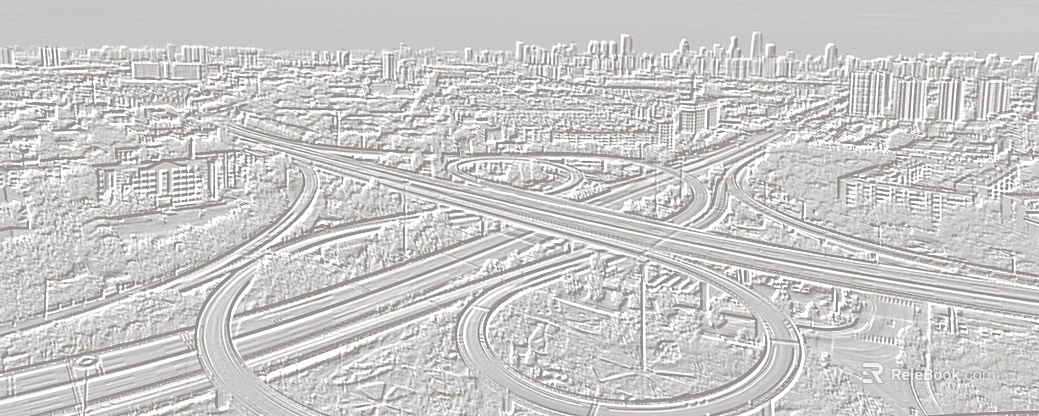 Light gray urban interchange exterior texture