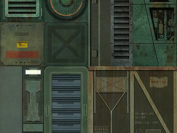 Industrial wind rust green metal hatch panel 3d model