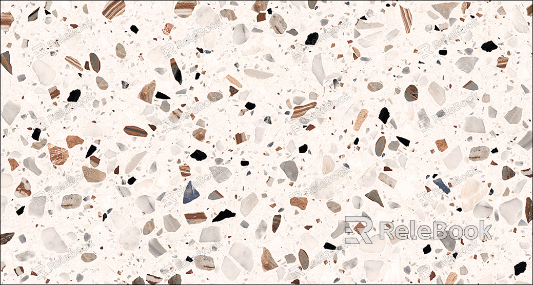 Close-up of a Terrazzo surface, a composite material featuring chips of marble, quartz, glass, and granite set in concrete or resin, presenting a speckled, textured appearance.