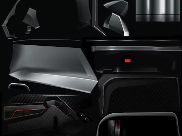 Deep Space Gray Metal Automotive Interior Panel 3d model
