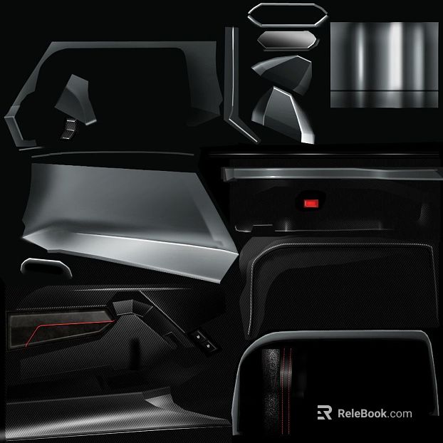 Deep Space Gray Metal Automotive Interior Panel texture